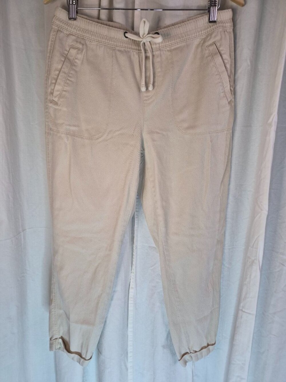 Dash Medium Tan Pull On Casual Boho Lagenlook Beach Travel Errands Crop Pants